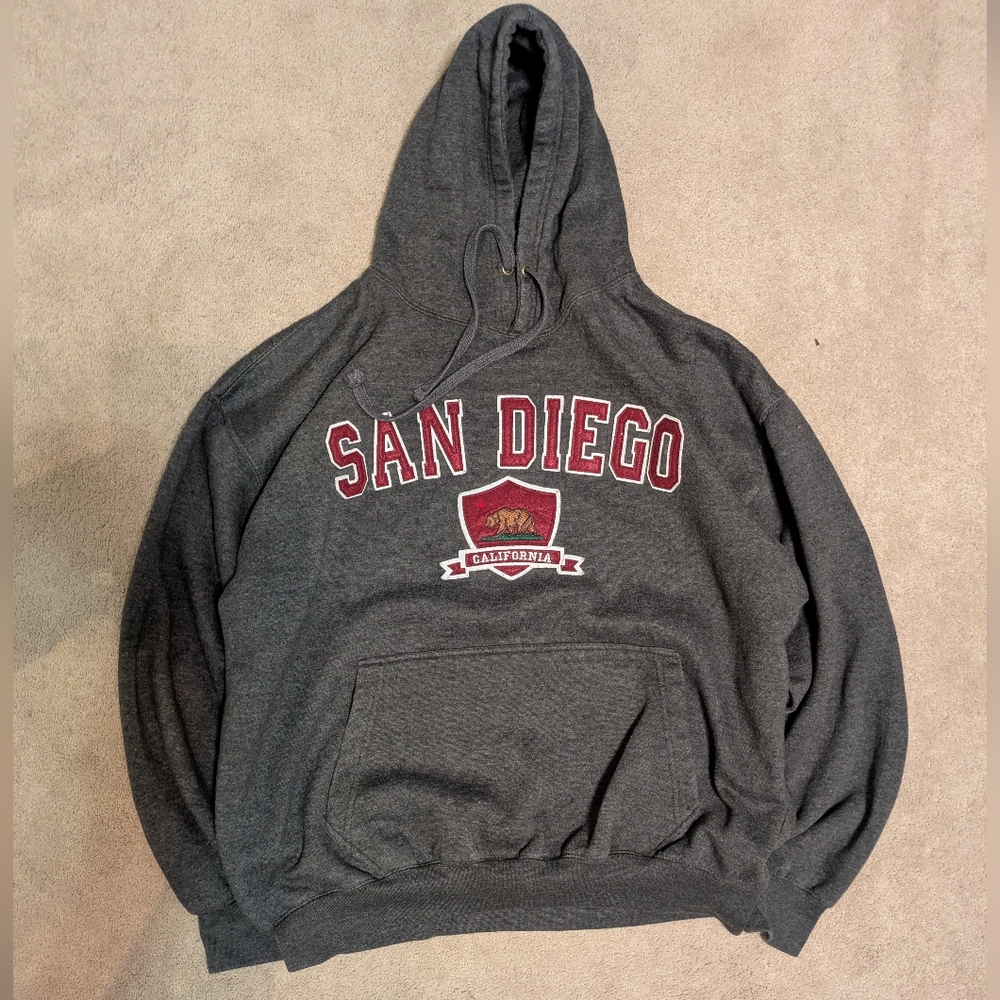 Grey hooded sweatshirt
